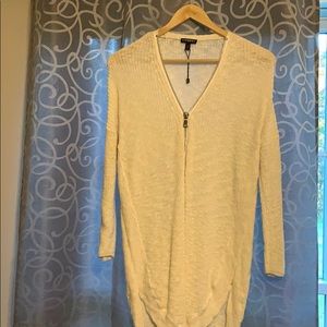 Express white zipper sweater